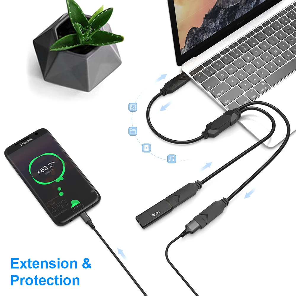 Onelesy 4 In 1 Usb Hub 4 Poorten Usb 2.0 Hub 1 Male Naar 4 Vrouwelijke Externe Usb Hub Voor macbook Voor Notebook Pc Accessoires