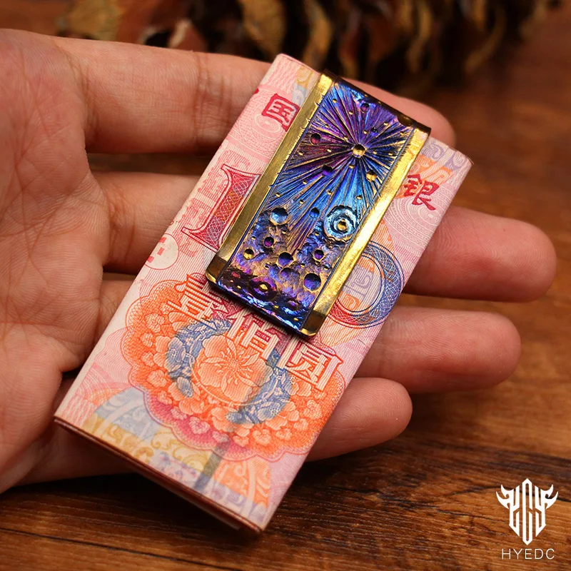 Imagem -04 - Handmade Starry Sky Banknote Clip Edição Limitada Liga de Titânio Metal Mini Cartão de Crédito Portátil Presente