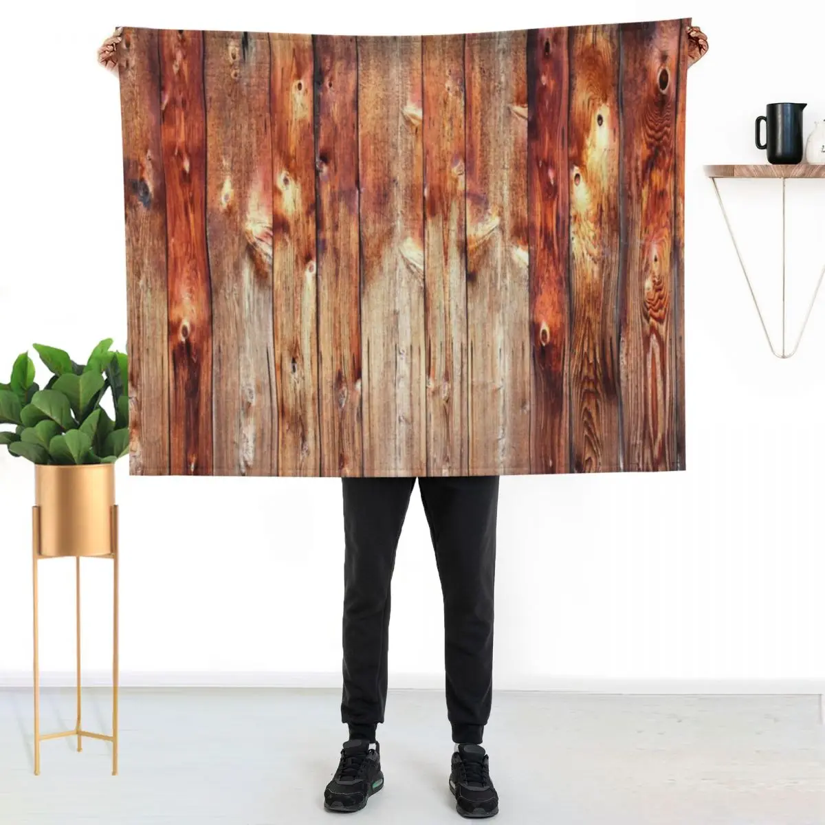 rustic grunge western country red barn wood Throw Blanket Cute Plaid Sofa For Decorative Sofa Thin Beach Kid'S Blankets