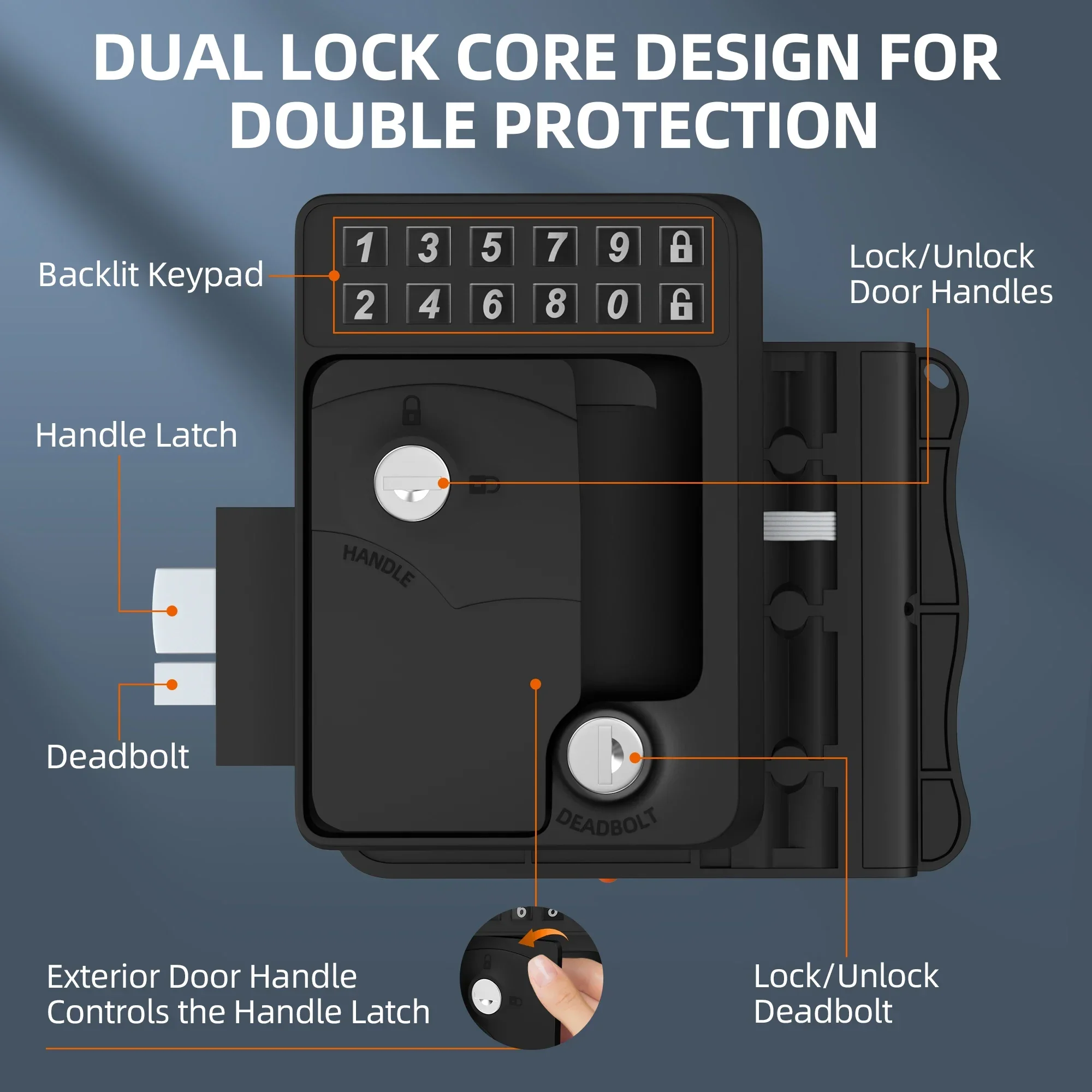 Metal RV Keyless Entry Door Lock Car Password Electric Door Lock Remote Control Waterproof Door Lock