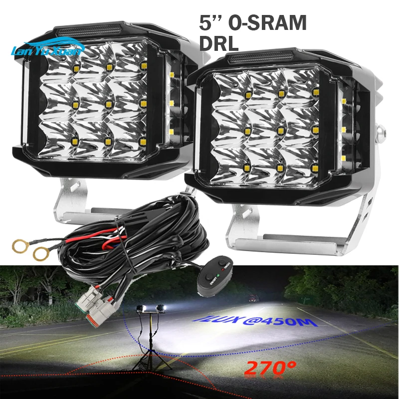 Best Offroad Projector Extreme Dual Side Spot Beam 5 Inch Side Shooter Led Lights