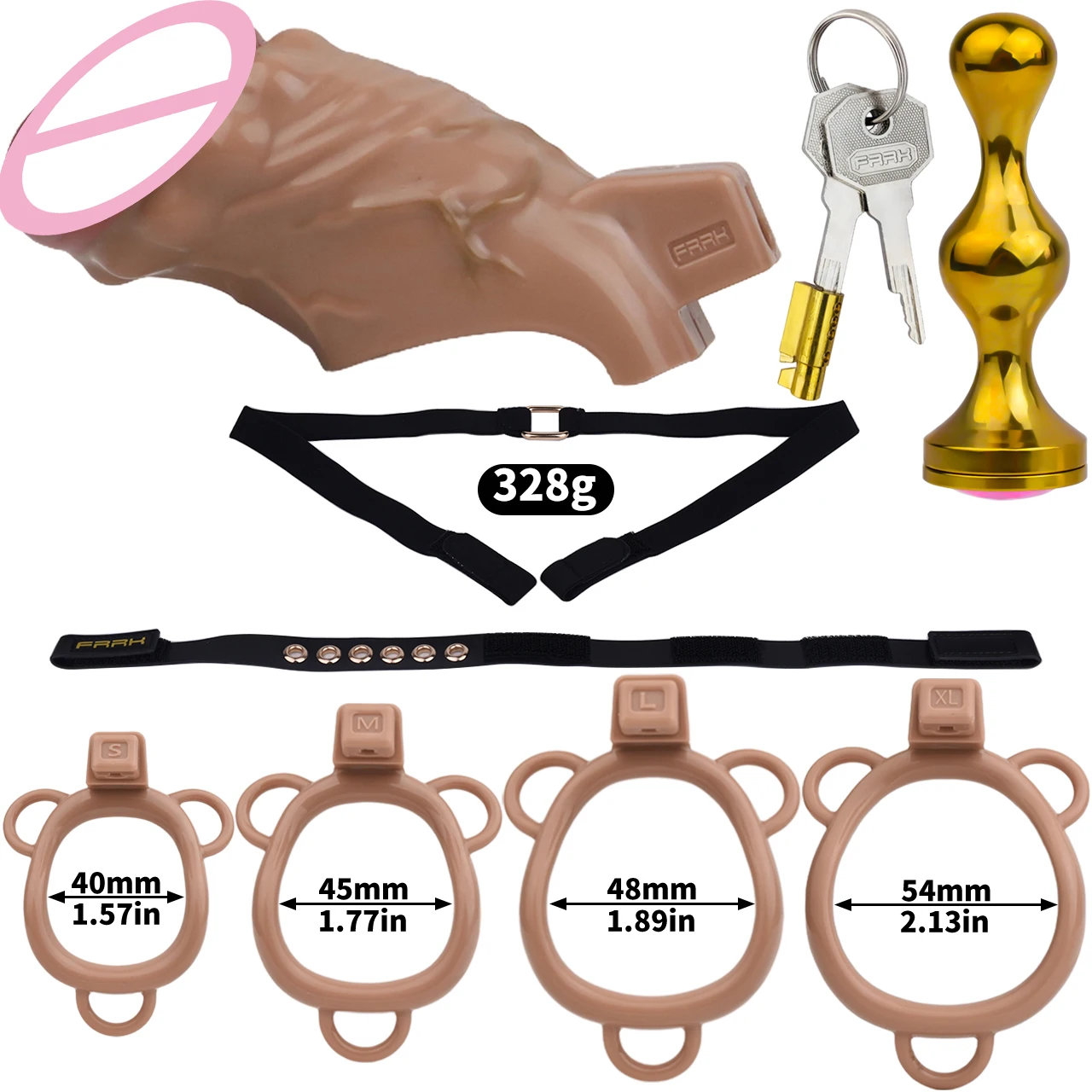 ANOSX Lightweight Male Chastity Cage With Fake Dildo Chastity Belt Realistic Penis Ring With Anal Plug BDSM Sex Toys For Men