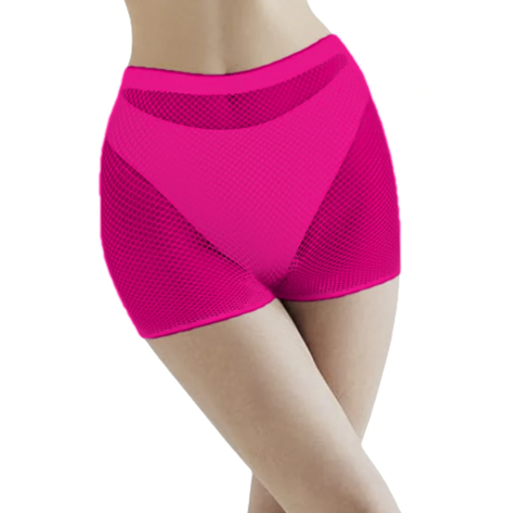 Kleurrijke korte panty's Ademend transparant damesondergoed Visnet Biker Kleine mesh korte panty