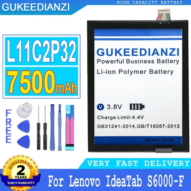 

GUKEEDIANZI Battery for Lenovo IdeaPad S6000, S6000-H, A7600, A7600-HV, A7600-F, S6000L-F, A10-80HC, S6000-F, A7600-H, 7500mAh