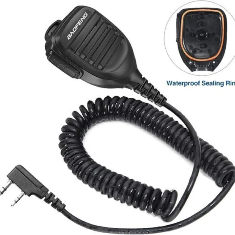 Baofeng Walkie-Talkie Microphone Hand Microphone Shoulder Microphone Speaker Two-Way PTT Radio Waterproof UV-5R888S