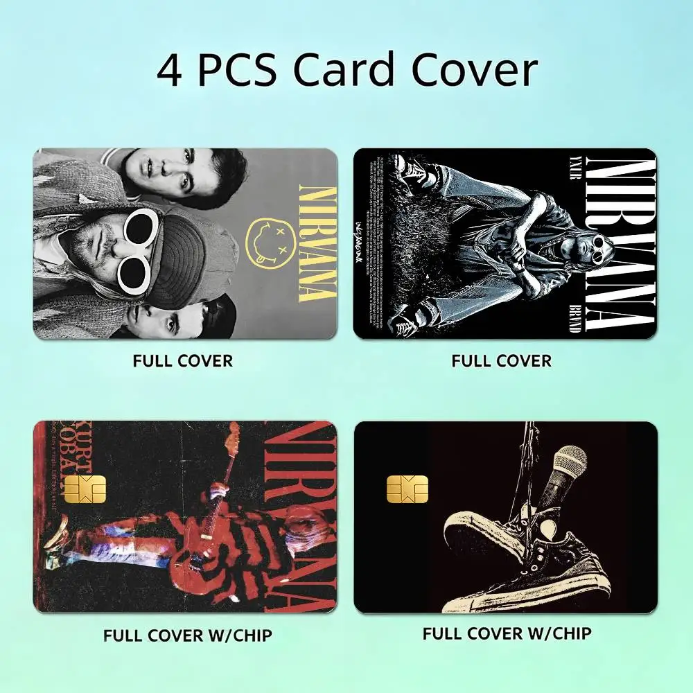 

R-Rock B-Band N-Nirvana HD Waterproof Card Skins Protective Stickers for Credit Bank Game Cards