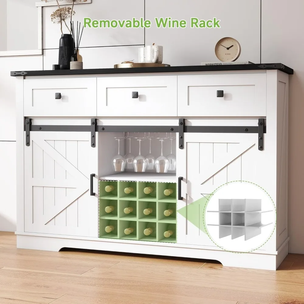 خزانة بار النبيذ، 54 خزانة بار القهوة مع مساحة تخزين، باب الحظيرة المنزلقة، النبيذ والزجاج، عازلة كبيرة ريفية