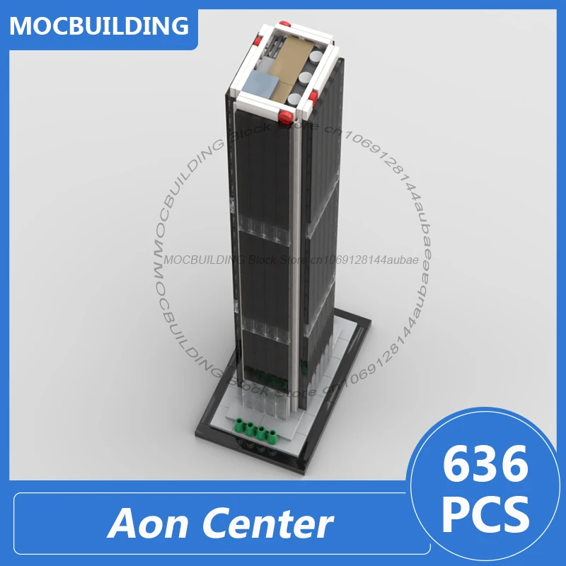 Aon centro escala 1:800 modelo moc blocos de construção diy montar tijolos arquitetura coleção criativa exibição brinquedos presentes 636 pçs