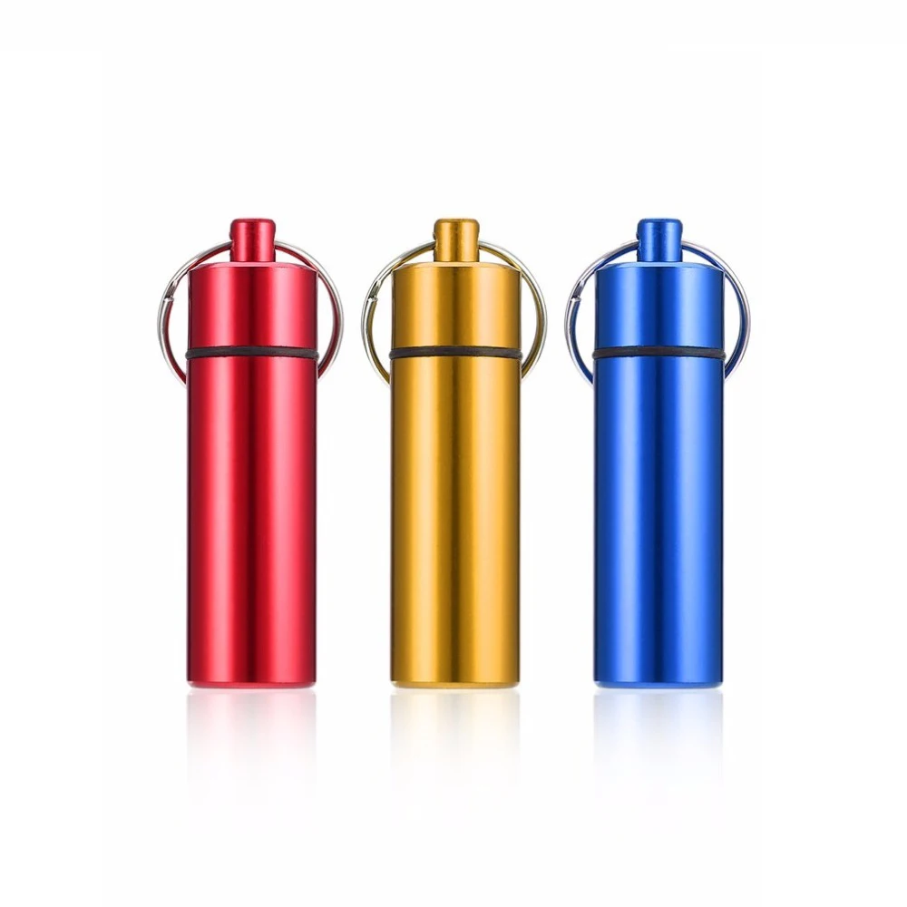 Mini Portable Pill Box Waterproof Aluminum Cases Tablets Bottle Medicine Vitamin Pillboxs Fish Oils Container Organizer Storage