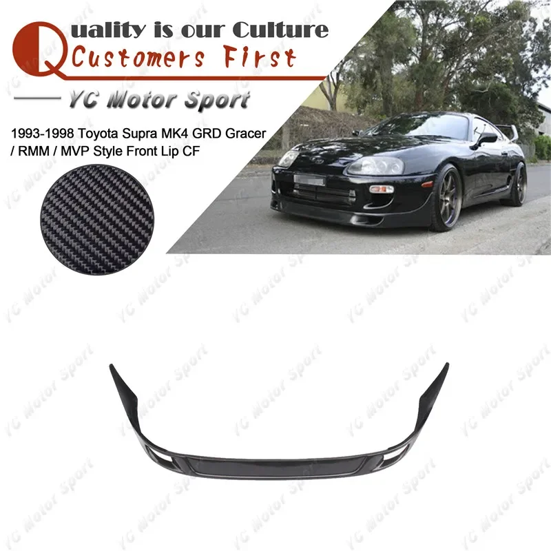 Accesorios para coches, labio delantero CF de fibra de carbono apto para 1993-1998 Supra MK4 GRD Gracer/RMM/MVP, labio divisor de parachoques delantero
