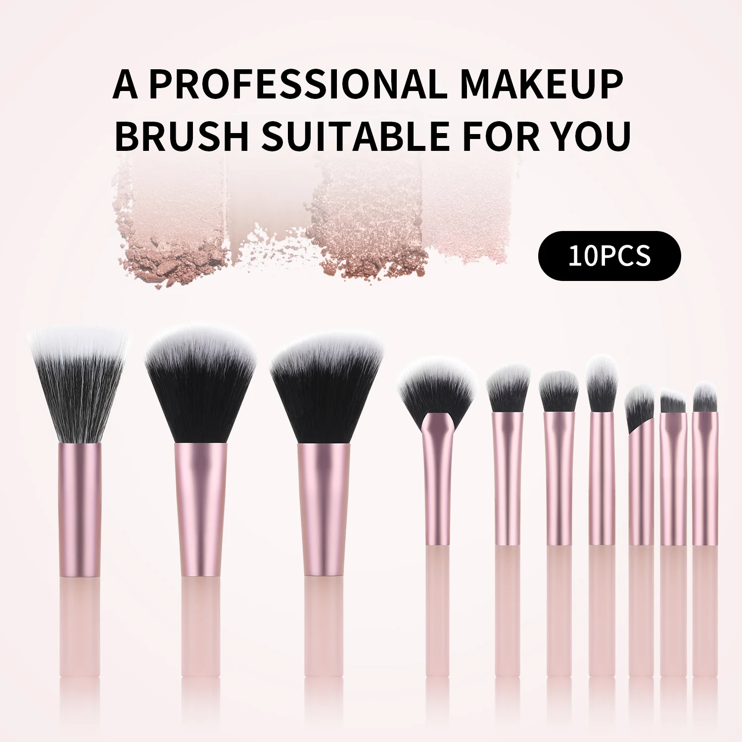 10pcs multifunctional makeup brush set - mini, compact and easy to carry, suitable for novices