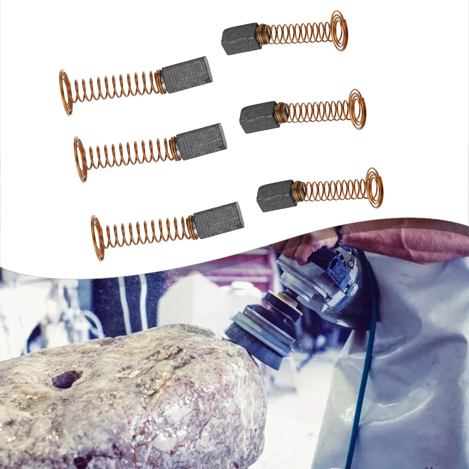 6 Piece Carbon Brush Kit for D3000 Rotary Tool Motor Designed to Fit Electric Drill Motors with 7.9 mm x 5.5 mm x 4.8 mm Brushes