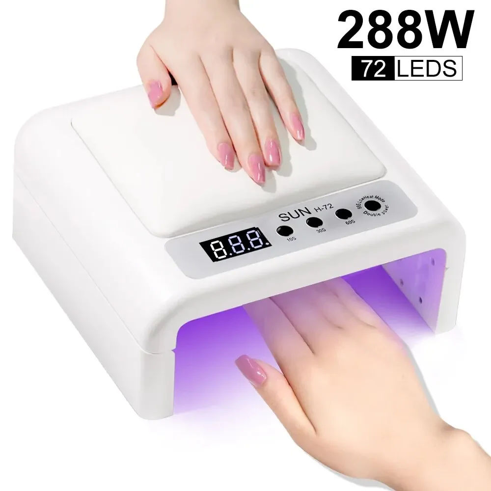 

72LEDs Сушилка для ногтей УФ-светодиодная лампа для ногтей для отверждения всех гель-лаков для ногтей с датчиком движения Профессиональный маникюрный салон Инструментальное оборудование