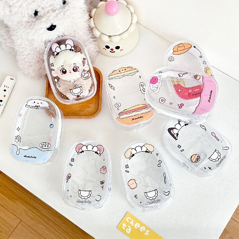 

Cartoon Clear Doll Display Holder Bag Badge Holder Student Backpack Hanging Doll Case Portable Doll Bag Anime Goods Bag