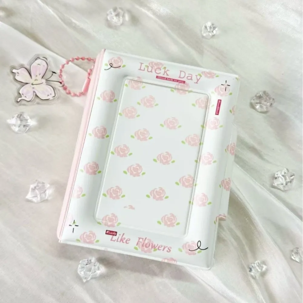 High Quality Cartoon Puppy Card Album PVC 3 Inch Idol Card Collect Book Rose bow Mini Photocard Binder Unisex