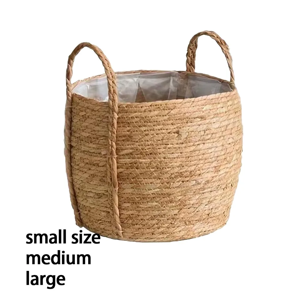 Extra Large Straw Flower Pot Nordic Seaweed Storage Basket Potted Green Plant Flower Basket Hand Woven Floor Indoor Flower Pot