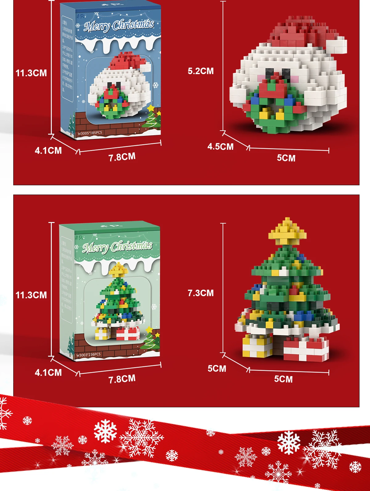 Weihnachten Geschenke Baustein Serie Santa Claus Rentier Puzzle Montage Ziegel Tisch Dekoration Spielzeug für Kind Weihnachten Geschenk – Detail 12