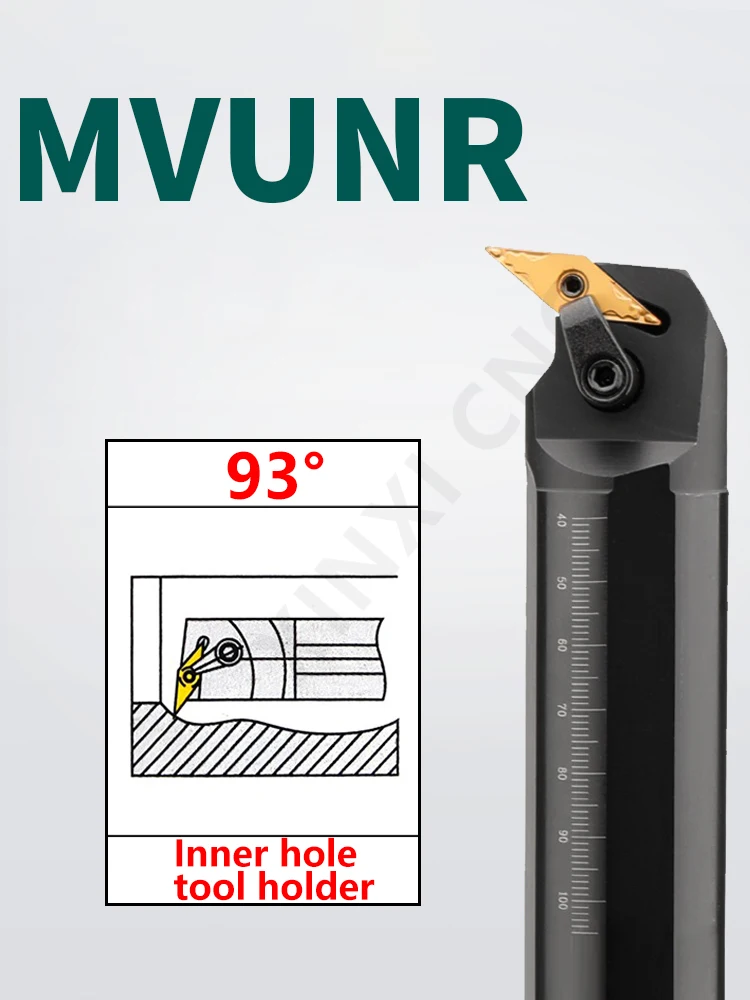 

Precision CNC Lathe Boring Tool Holder 93 Degree MVUNRL Screw Clamp Type Internal Turning Tool for Fine Machining
