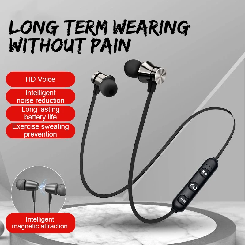 Wireless Sports Bluetooth Headset Hanging Stereo Waterproof Anti-han Ergonomic In-ear Magnetic Smart Noise Reduction