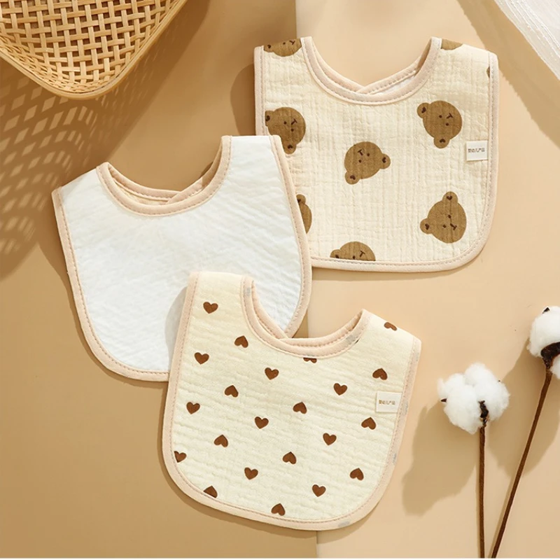 7 stücke Baumwolle Baby Lätzchen Wasserdichte Spucktücher Neugeborenen Speichel Handtuch Cartoon Print Babys Zubehör Baby Fütterung Lätzchen Artikel – Detail 2
