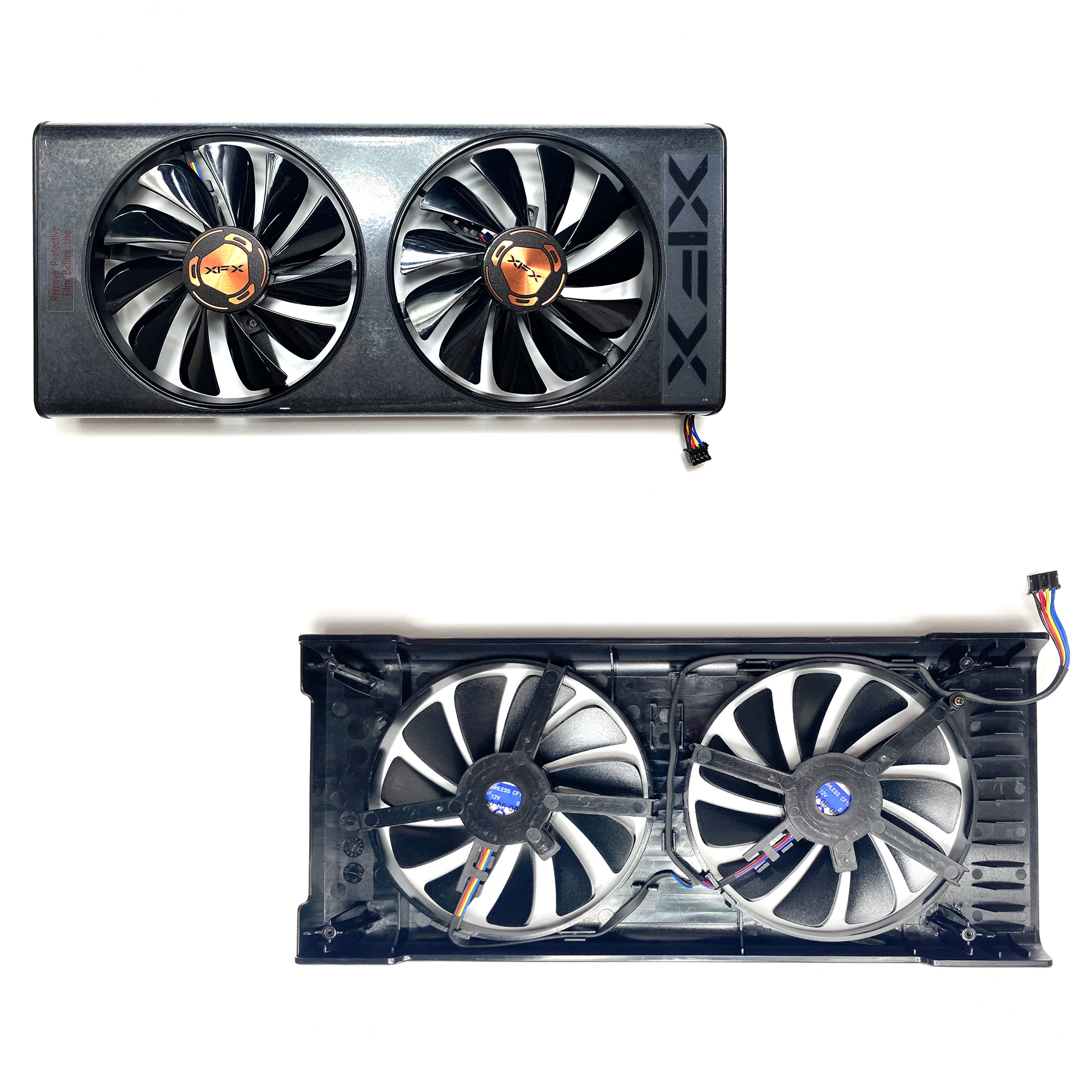 New For XFX Radeon RX5500XT 8GB Thicc II Pro black wolf version Graphics Card Replacement Fan  panel with fan