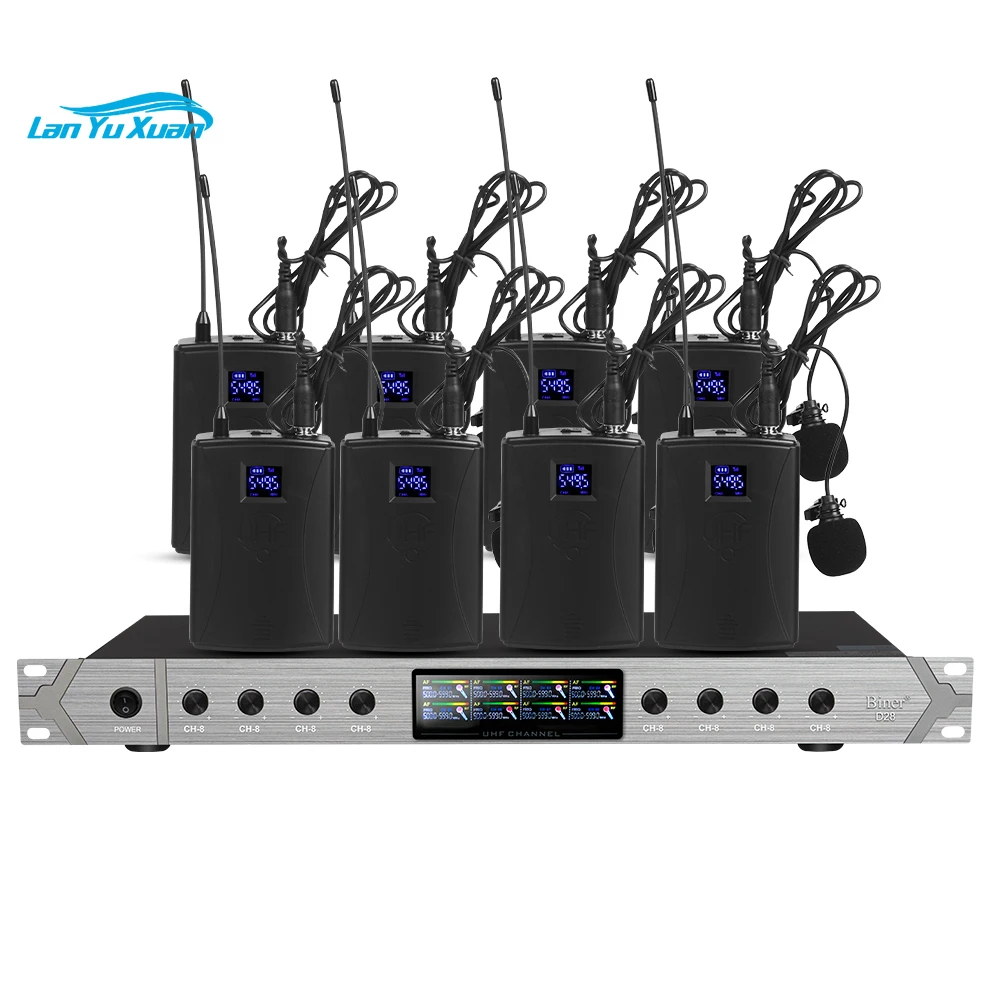 

OEM D28 Professional Portable Dynamic UHF Wireless Lavalier Microphone for Teaching