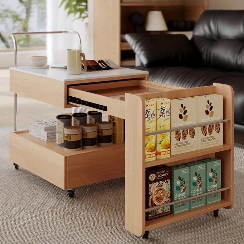 

Multifunctional retractable rock slab coffee table living room household removable small Side tea coffee tables Home Furniture