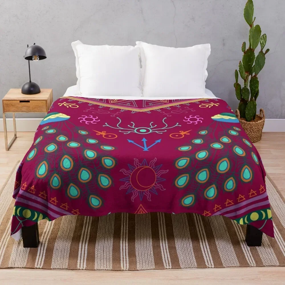 Mollymauk Tealeaf Inspired Print Throw Blanket Luxury Brand Sleeping Bag christmas gifts Blankets