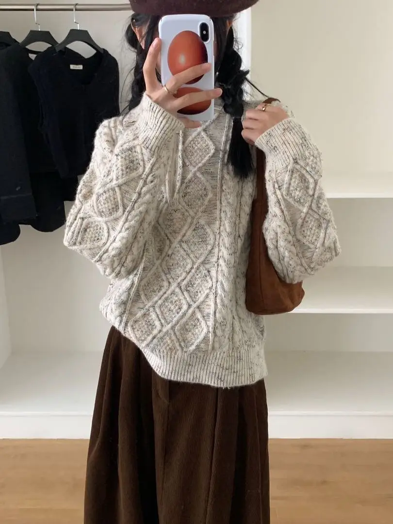 Luźny sweter z dzianiny z zamkiem błyskawicznym, wzór kwiatowy, oryginalny projekt, nowość na jesień, wygodny, z włókna poliestrowego, długi sweter damski...