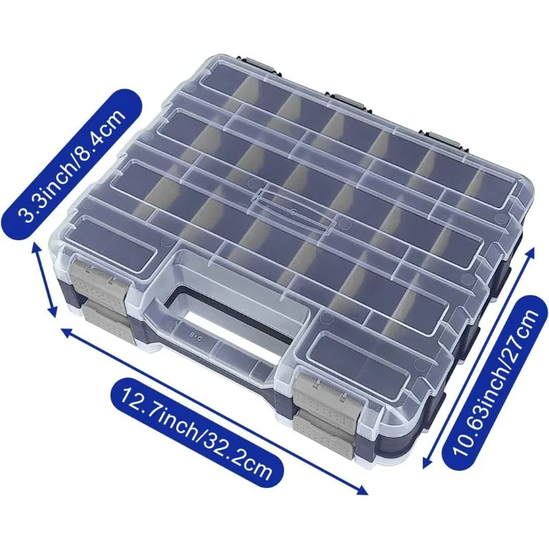 Double Sided Tool Box Organizer,Hardware Organizer Portable Small Parts Storage Bag with Removable Plastic Tool Box