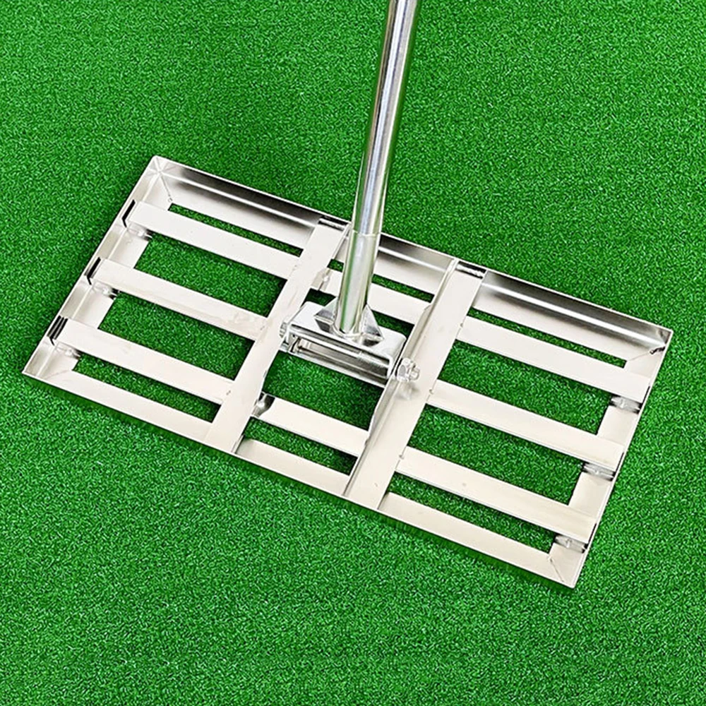 

Soil leveling push Golf lawn leveler Garden soil trimming promotion Stainless steel pusher 75x25x2.5cm 2m Handle