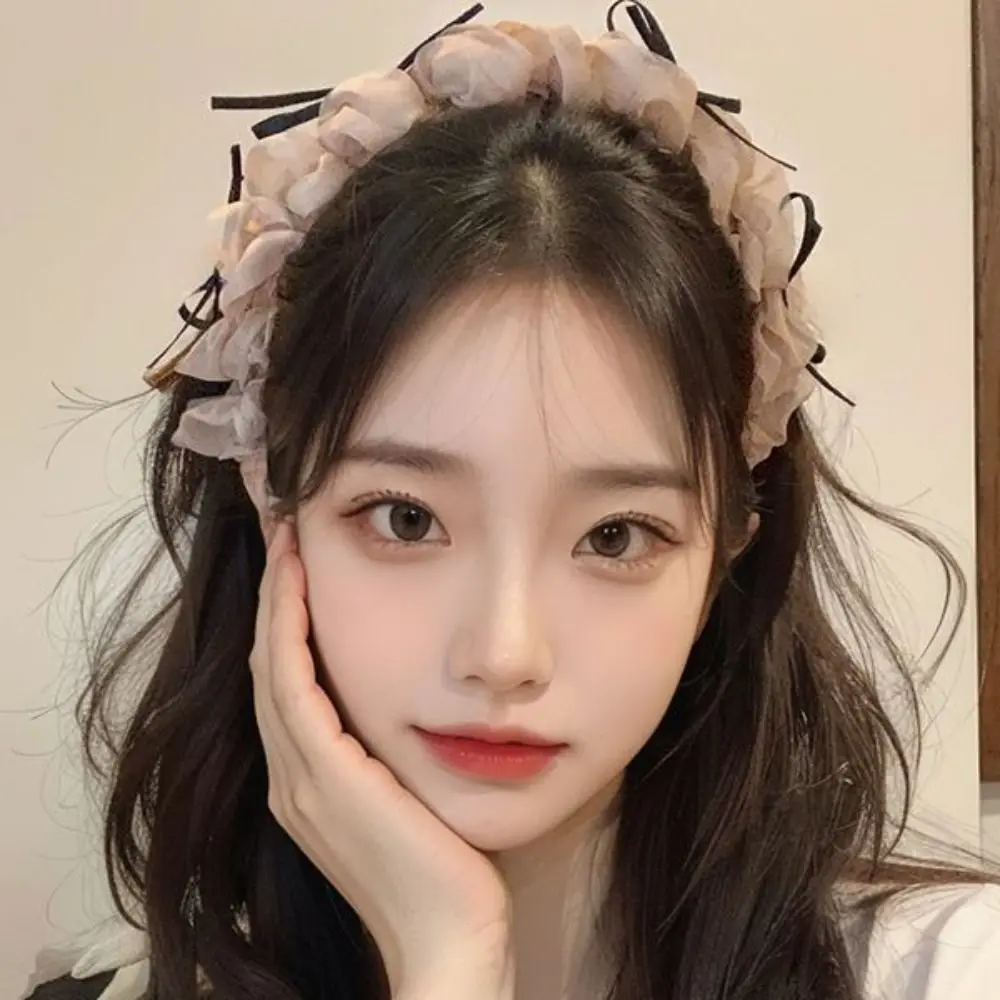 ที่คาดผมผู้หญิงแบบลูกไม้ตาข่าย ดีไซน์หรูหรา กันลื่น โบว์จีบ ถักเปีย พร้อมซี่หวีในตัว อุปกรณ์เสริมผม