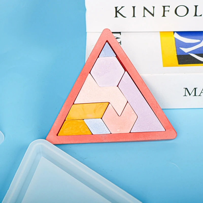 Educational Puzzle Silicone Mold Tangram Game Children Epoxy Resin Mold DIY Jewelry Crafts Making Cast Tool 2 Pcs image 5