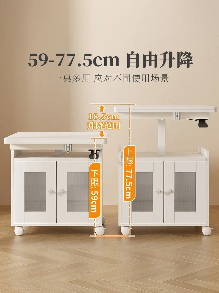 Movable coffee dining  dual-purpose household living room tea table and chair combination lifting folding