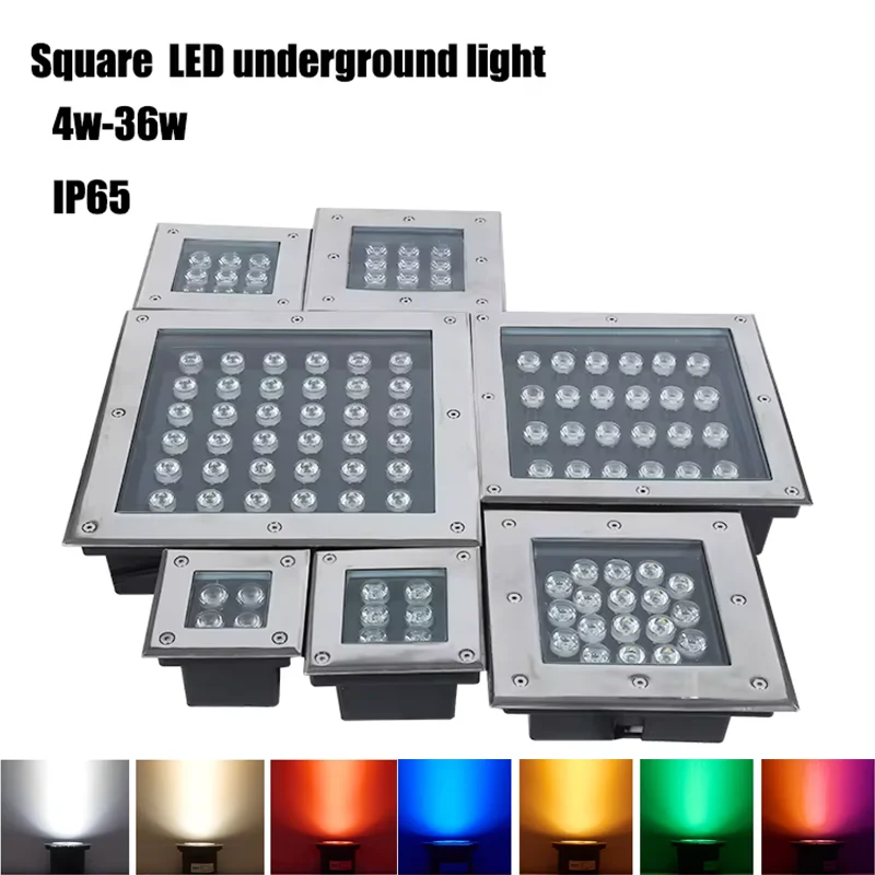 

Square LED Underground Light 3W/4W/5W/6W/9W/12W/16W/24W/36W LED Outdoor Ground Light Garden Path Buried Yard Lamp AC85-265V IP67