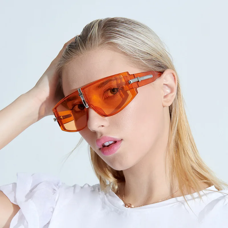 New Women's Punk Sunglasses Women Large Frame Square Sun Glasses Lady Outdoor Hip Hop Fashion Eyewear UV400 Oculos De Sol