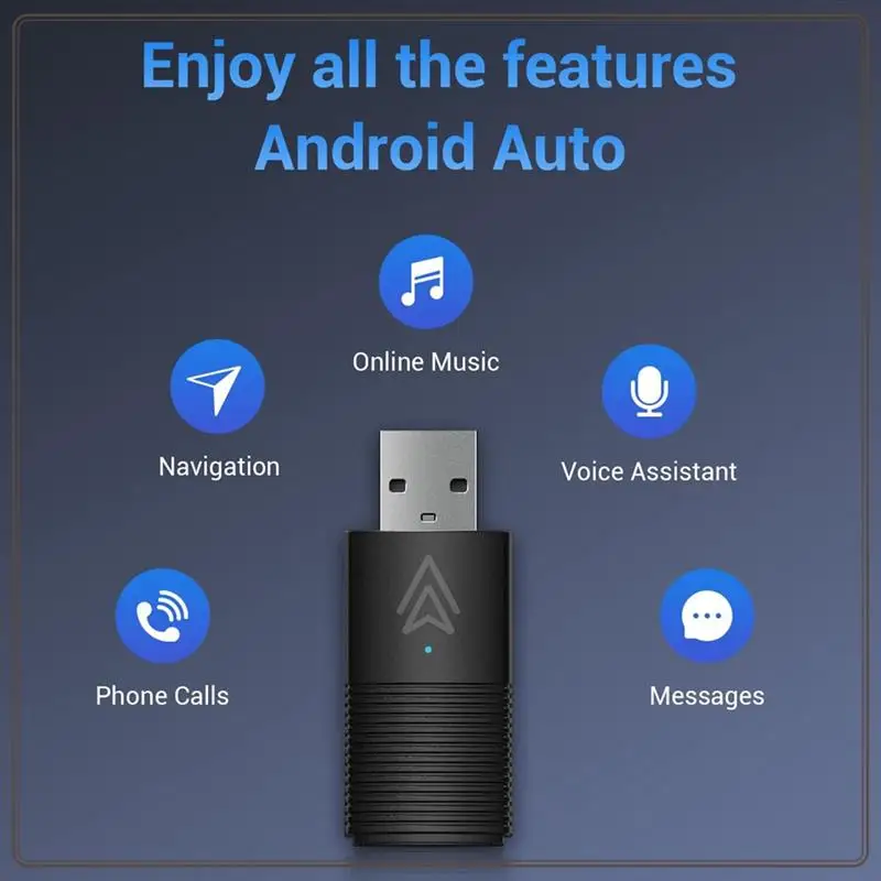 Надежный беспроводной адаптер Android Auto, небольшой беспроводной ключ Android Auto преобразует проводку на беспроводе для автомобилей Android Auto и Windows