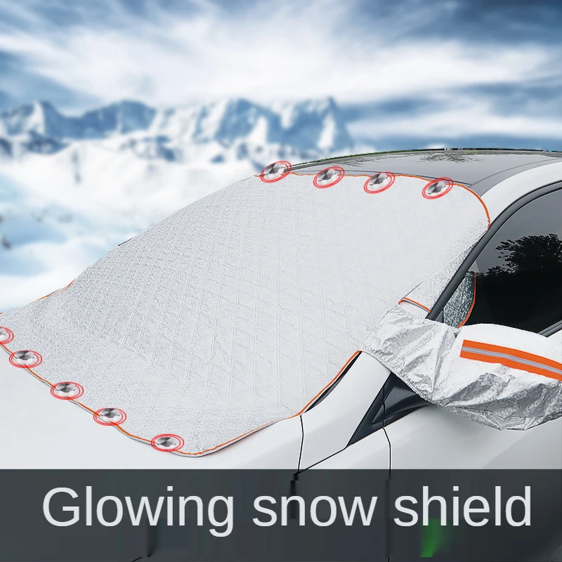 Car snow cover, car magnetic snow cover, sun shade, frost, sun visor, thickened frost, antifreeze and sunscreen in winter