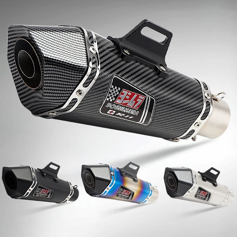51MM Universal Motorcycle Exhaust Pipe Escape Moto Muffler R11 Yoshimura Carbon Fiber With DB Killer For MT07 RC390 R6 Z400 R25