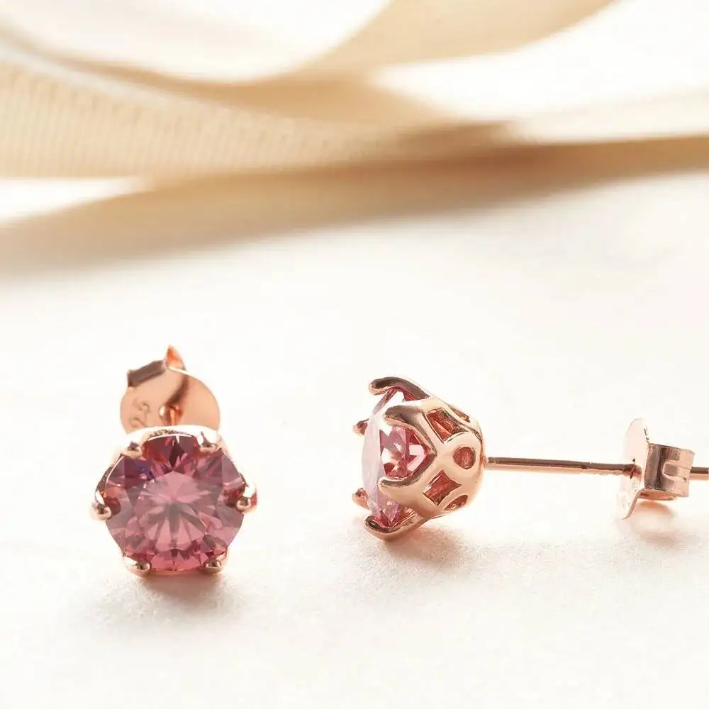 JH 1/2/4CT VVS D-Farbe Moissanit Russischer Schliff 8H8A Labor-Diamant-Ohrstecker für Damen S925 Sterling Silber Feiner Schmuck – Detail 3