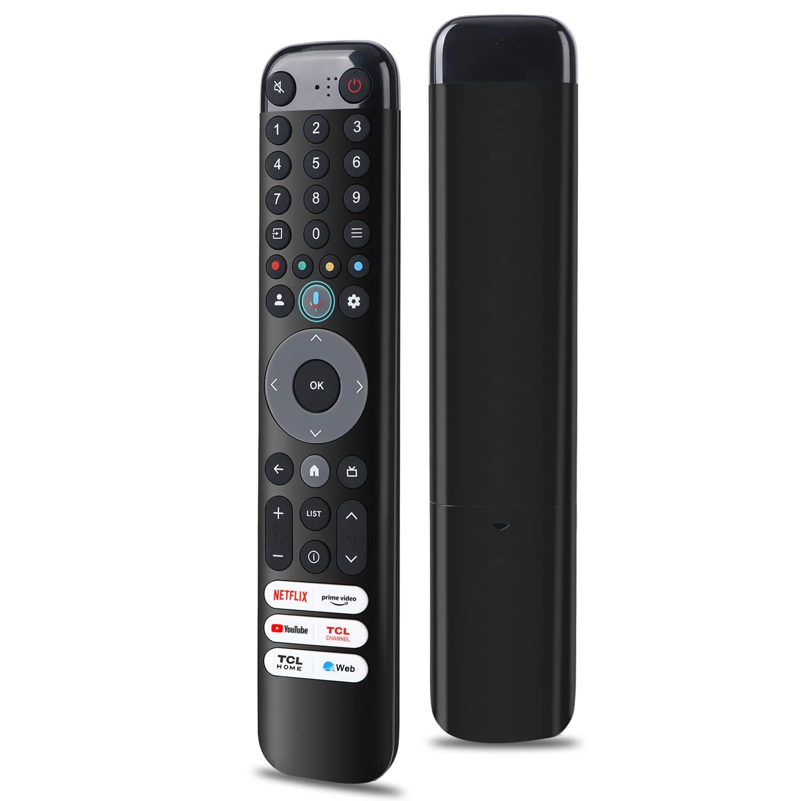 RC833 Voice Remote Control For TCL Google TV, Bluetooth Voice Remote Replacement For TCL 4K QLED UHD QD‑Mini LED Series Smart TV