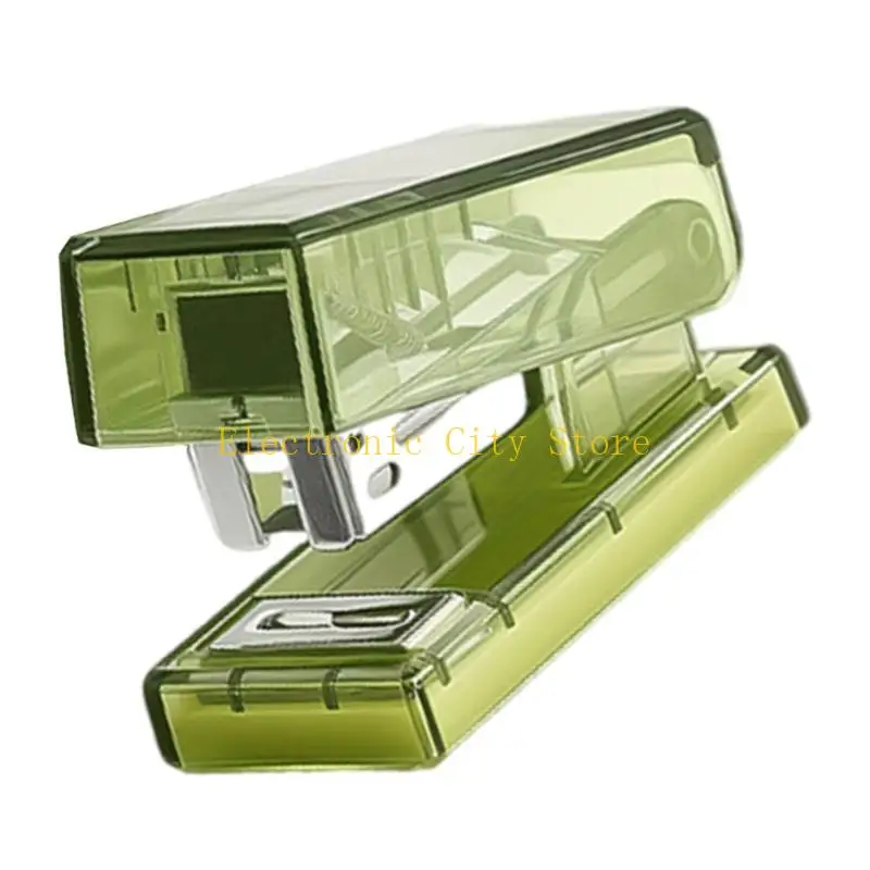 Clear Mini Stapler 10 Sheets Capacity with 1000Pcs Staple for Office School Home HU8D