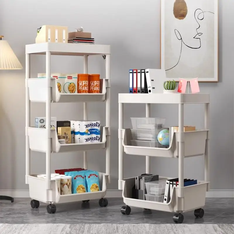 이동식 선반 어린이 장난감 보관 트롤리, 다층 스낵 보관 캐비닛, 침실 바닥 간단한 책장