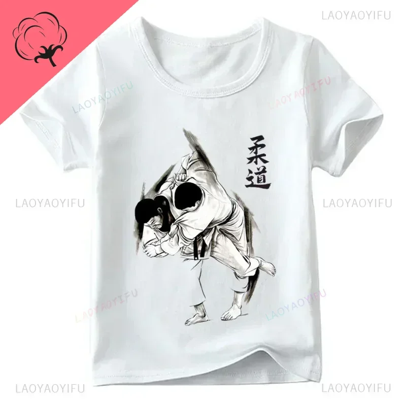 Cute Karate Jiu-jitsu T Shirts Judo Print T Shirt Summer Fashion Boys Girls Tops  Classic Streetwear Camisetas Cotton Tshirts