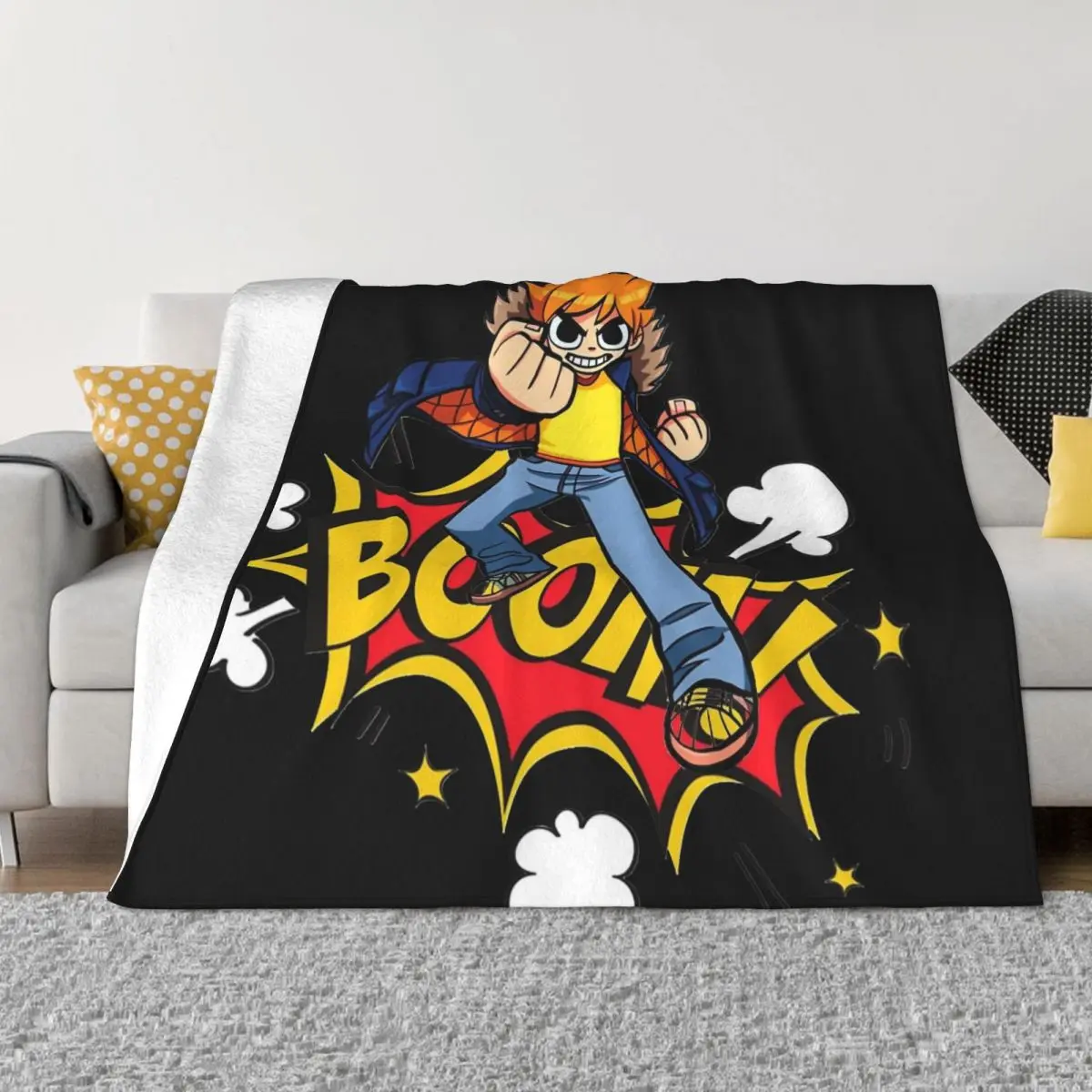 Scott Pilgrim BOOM Blanket Coral Fleece Plush Lightweight Throw Blankets for Bed Bed Rug