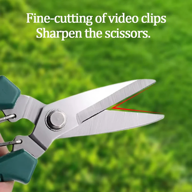 190mm Straight‑Head Pruning Shears Non‑slip Handle Stainless Steel Bonsai Garden Scissors Hand Tool for Plant Branch Trimming