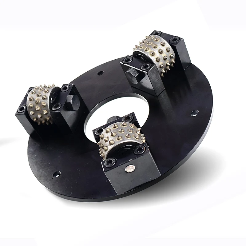 

1Pc 240mm Diamond Grinding Wheel Brazed Bush Hammer With 3-Rollers For Polishing Stone Marble Granite Concrete Floor