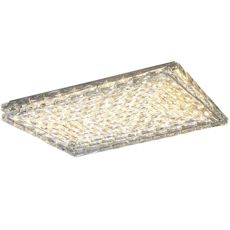 

Italian light luxury square crystal ceiling light modern simple dining room bedroom room light