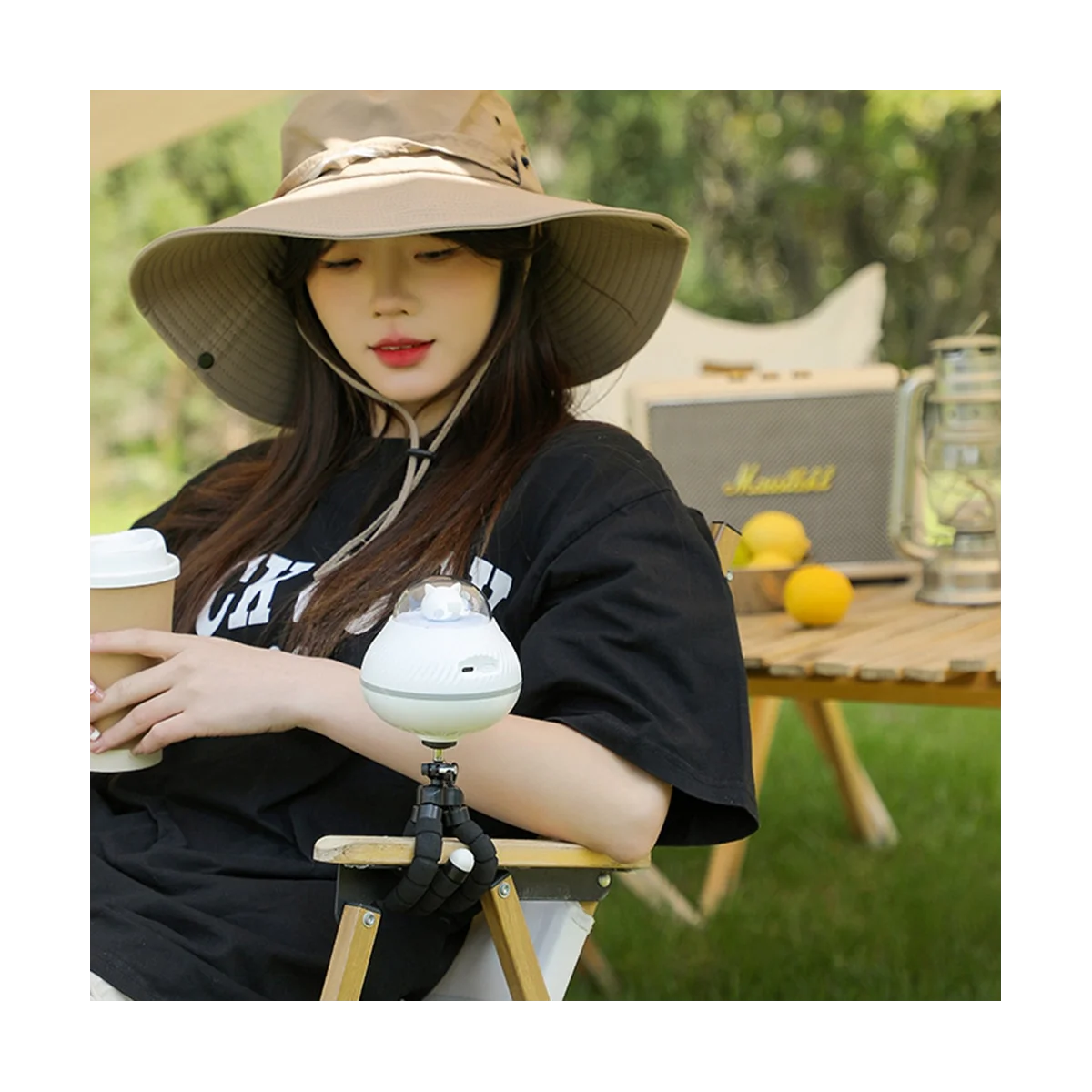 المحمولة الخالية من الشفرة عربة مروحة USB قابلة للشحن المحمولة في الهواء الطلق مكيف الهواء كتم للطي سطح المكتب برودة الهواء-أ