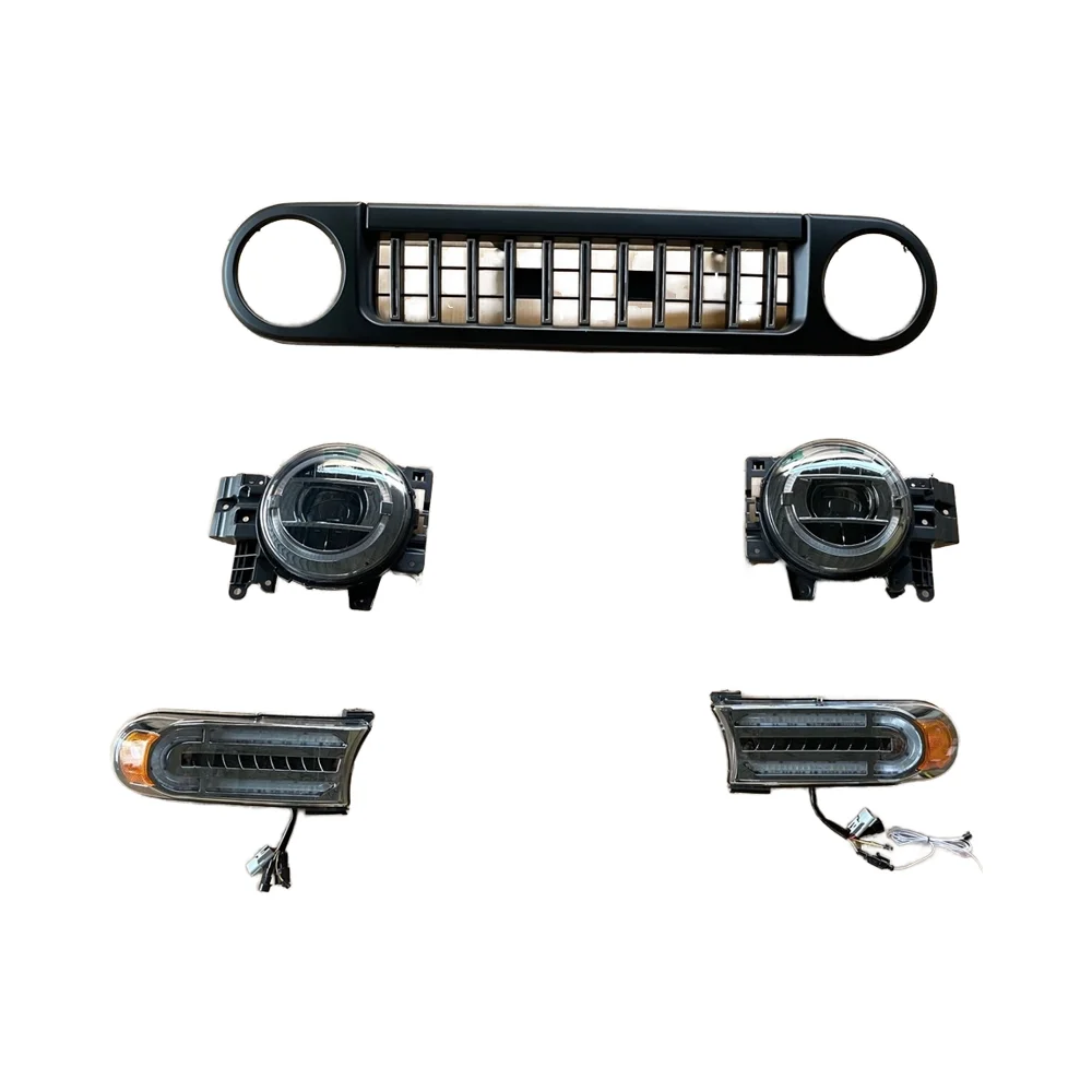 

MAICTOP 2007-2021 FJ Cruiser светодиодный комплект переднего бампера для фар, черная яркая решетка для фар с пластиковым материалом, автомобильные аксессуары